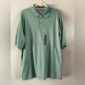 Lands End Green Soft Pima Cotton Polo Shirt Mens L New with sticker but no tag